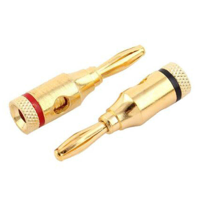 Veli Shy 12Pcs Gold 24K Banana Plugs Audio Jack Speaker Wire Cable