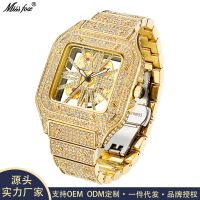 MISSFOX watches the new fashion square small hollow-out the design hip-hop full diamond watches the wrist watch --238811Hot selling mens watches๑☁⊕