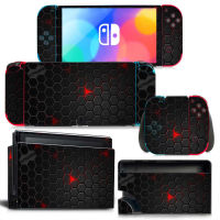 GAMEGENIXX สวิทช์ Oled สติกเกอร์ผิว Lattice ป้องกันรูปลอกชุดเต็มสำหรับ Nintendo Switch Oled คอนโซล-hjgytyuuiytt