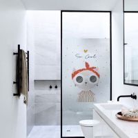 Cartoon Frosted Privacy Window Film Stained Glass Film Transfer Vinyl Window Stickers Glass Stickers Shower Door Film No Glue