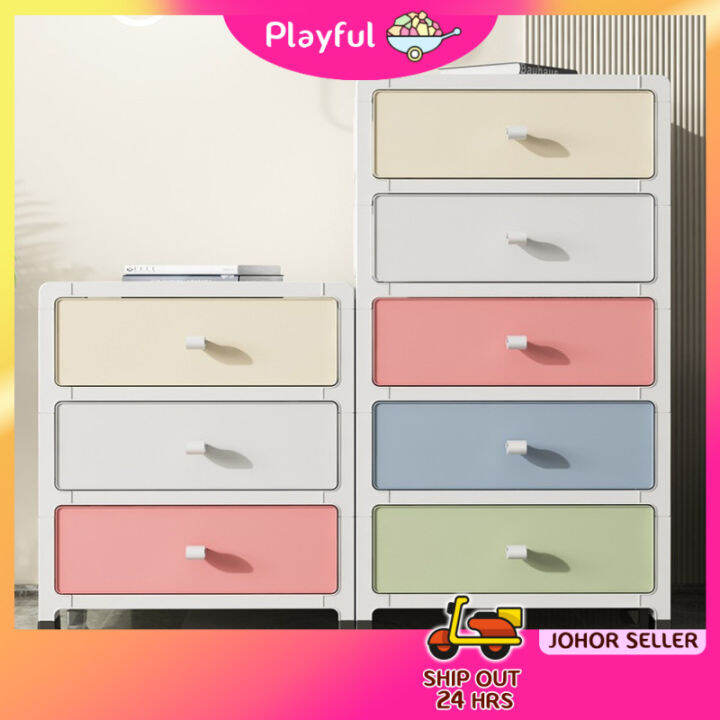 【PLAYFUL】 Extra large plastic storage box drawer type household clothes