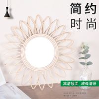 [COD] makeup mirror rattan wall decoration art handmade dressing net red bed and breakfast hotel bedroom round