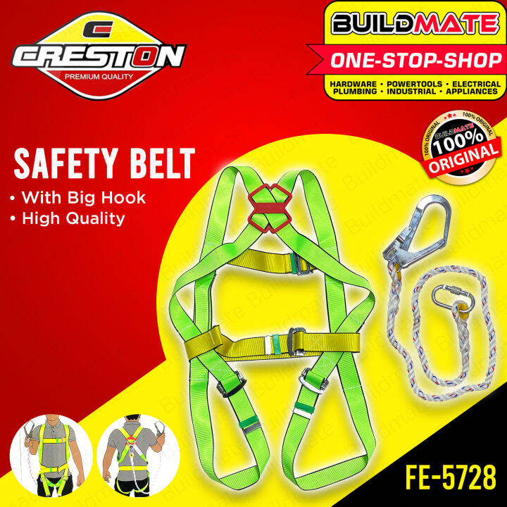 CRESTON Safety Belt Full Body with Big Hook FE5728 •BUILDMATE• Lazada PH