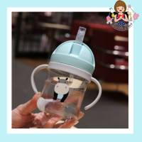 Childrens straw cup แก้วหัดดื่ม (ลายฮิปโป)