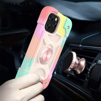 Candy Color Shockproof Case For Phone 12 Mini 11 Pro Max XR XS X 7 8 6 6S Plus SE Magnetic Finger Ring Holder Stand Phone Cover