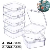 12/6PCS Mini Plastic Storage Box Transparent Square Box Earrings Jewelry Packaging Storage Small Square Box Home Organizer Tool Storage Shelving