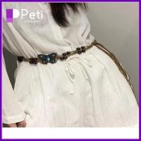 PETI JEWELLERY โลหะสำหรับตกแต่ง เข็มขัดผูกผีเสื้อโบฮีเมียน เชือกเส้นเล็ก โบฮีเมียน เข็มขัดประดับลูกปัด แฟชั่นสำหรับผู้หญิง เครื่องประดับโบฮีเมียน กระโปรงสเกิร์ต