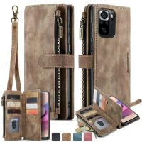 CaseMe Luxury Flip Leather Purse Phone Case For XiaoMi RedMi Note 10 10S 9S 9 Pro Max Zipper Wallet Card Holder Cover Coque Etui