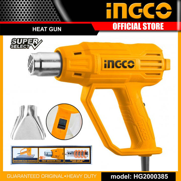 INGCO Electric Hot Heat Gun with Nozzle Included 2000W HG2000385 4pcs