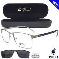 แว่นตา คลิปออน Fashion Polarized รุ่น POLO 3863 กรอบแว่นตา สำหรับตัดเลนส์ กรอบเต็ม แว่นแฟชั่น ชาย หญิง ทรงสปอร์ต sport วัสดุ สแตนเลส stainless steel ขาสปริง