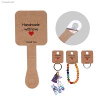 ▦☢♠ Half-fold Card Self-adhesive Jewelry Package For Small Bussiness Necklace Bracelet Ring Holder Handmade With Love With Sticker