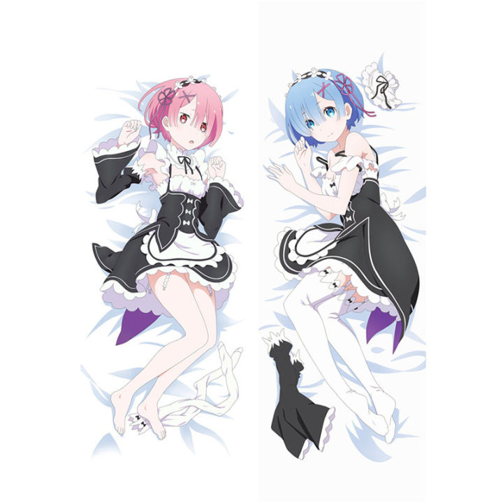 อะนิเมะ-re-ศูนย์เริ่มต้นชีวิตในอีกโลกหนึ่งหมอนครอบคลุม-rem-emilia-3d-เตียงสองด้านกอดร่างกายปลอกหมอนสำหรับของขวัญ