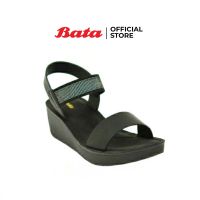 Bata LADIESSUMMER รองเท้าส้นตึก SANDAL CONTEMP แบบรัดส้น สีดำ รหัส 5616157 Ladiesflat Fashion