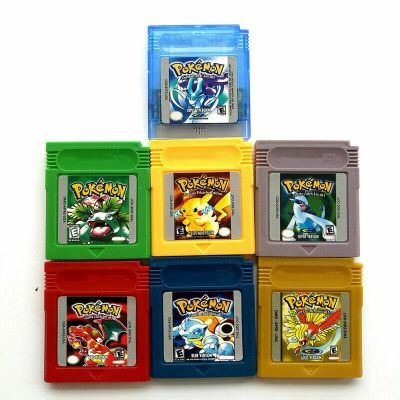 Pokemon 16บิตการ์ดคอนโซลตลับเกมวิดีโอสำหรับ Nintendo GBC เกมคลาสสิกเก็บรวบรวมเกมที่มีสีสันรุ่นที่หลากหลายภาษา