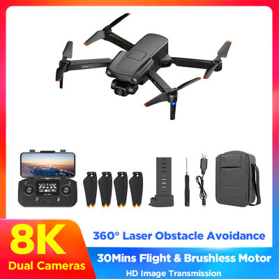 8K ESC HD Dual Camera GPS Drone With Professional 3-Axis EIS Gimbal Camera 360 ° อุปสรรคการหลีกเลี่ยงมอเตอร์ไร้แปรงถ่านพับ Quadcopter รีโมทคอนโทรล10KM ระยะทางไกล30นาที BatteryLife Drone ข