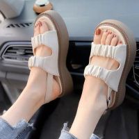 COD SDFSDTFGER Women Platform Sandal Retro Pleated Student Casual Fashion Outdoor Wear Sandals