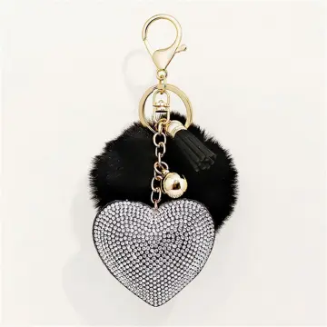 Rhinestone Cute Bear Key Chain Tassels Keychain Anti-lost Pendant