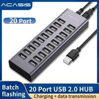 Acasis 20 Port Multi USB 2.0 Hub High Speed Data Transfer Fast Charger Splitter External 12V7.5a Power Adapter For Phone Tablet