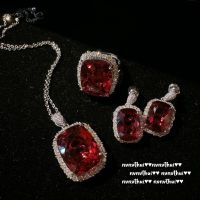 【lz】✱▦✉  S925 Conjunto de Jóias de Prata para Mulheres Pingentes De Cristal Redondos Brincos Conjuntos De Anéis Presentes De Decoração De Noiva Moda 3 Pcs