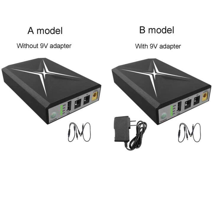 10400Mah Mini UPS Battery Backup USB 5V2A 5.5X2.5Mm 9V1A 12V1A Portable