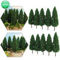 10 Pcs Pine Trees 1:25 Model Train Railway Building Green Model Tree For O G Scale Railroad Layout Diorama Wargame Scenery 1/25