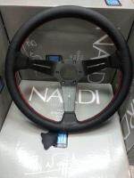 AD.พวงมาลัย NARDI ก้านสีดำ ยก 3 นิ้ว รอบวง 13.5 นิ้ว พร้อมน็อตและแป้นแตร