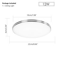 VIPMOON Modern LED Ceiling Light 12W18W24W48W Round Dual Sliver Decor Lamp Living Dining Room Kitchen Bedroom Hanging Lights