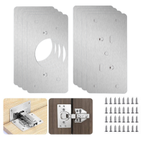 Hinge Repair Plate For Furniture Cabinet Drawer Hinge Repair Accessory Furniture Hardware Hinge Repair Stainless Steel Hinge Fixing Plate Furniture Hinge Repair Plate