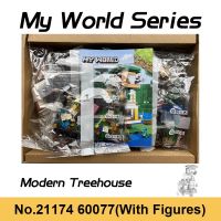 【CW】 NEW My World Series Modern Treehouse Building Blocks Sky Tower Jungle Abomination Pig House Bricks Toys For Boy Christmas Gifts