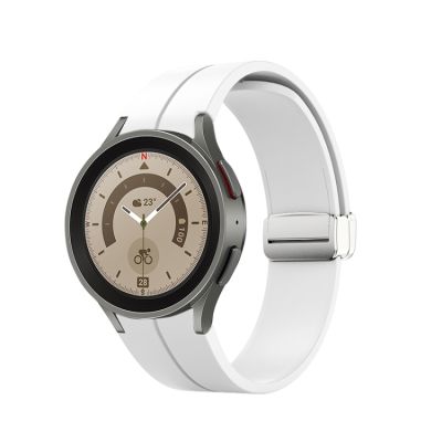 หัวเข็มขัดเงินพับได้สำหรับ Samsung Galaxy Watch5สายนาฬิกาข้อมือ40 &amp; 44มม. /Pro 45มม.