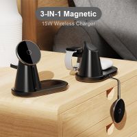 ZZOOI Magnetic Wireless Charger 3 in 1 Stand For iPhone 12 13 Mini Pro Max/Apple Watch 15W Fast Charging Dock Station For Airpods Pro