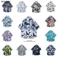 Kong fashion brand Hawaiian shirts with short sleeves beach mens and womens leisure relaxed tide thin section quick-drying summer