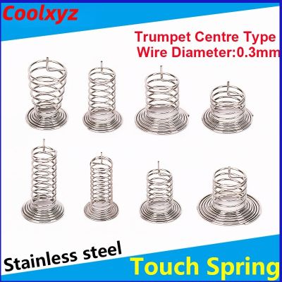 Stainless Steel Horn Type Center Contact Button Key Touch Induction Compression Spring WD 0.3mm for Switch 20piece Electrical Connectors