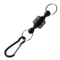 ตกปลาหัวเข็มขัดแม่เหล็กพร้อมพวงกุญแจ Carabiner Anti-Falling คลิปตกปลากลางแจ้งอุปกรณ์ตกปลา