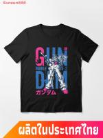 ข้อเสนอพิเศษ หุ่นยนต์ ผู้ชาย 033 Gundam Fluo Blue Essential T-Shirt คอกลม แฟชั่น ผ้าฝ้ายแท้ เสื้อยืด cotton100%