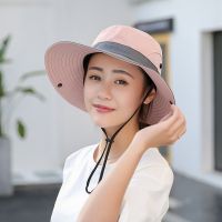 Womens UV Protection Wide Brim Sun Hats Cooling Mesh Ponytail Hole Cap Foldable Travel Outdoor Fishing Hat