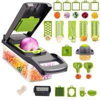 12 in 1 Multifunctional Vegetable Slicer Cutter Shredders Slicer With Basket Fruit Potato Chopper Carrot Onion Grater