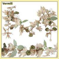 VERMILL 6Ft พวงมาลัยรูปใบเมเปิ้ลฤดูใบไม้ร่วง ใช้ซ้ำได้ อุปกรณ์ตกแต่งเก็บเกี่ยว พวงมาลัยฟักทองเบอร์รี่ คริสต์มาสฮาโลวีน 70นิ้วค่ะ พวงมาลัยใบไม้ร่วง ในร่มกลางแจ้ง