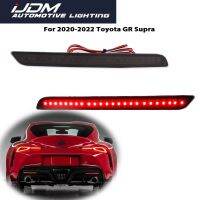 Ijdm ไฟสะท้อนกันชนหลัง LED สีแดงสำหรับ2020-2022 Toyota GR Supra ฟังก์ชั่นเป็นไฟตัดหมอกด้านหลังไฟท้ายเบรค12V