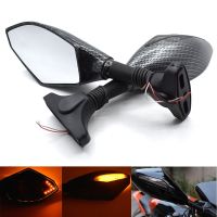 Universal Motorcycle Rearview Mirror With/LED Turn Signal For Kawasaki Z750S Z1000SX Ninja 250 300 400 500R 650 650R 1000 ER-6N