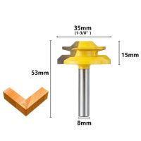 Xcan เครื่องตัดมิลลิ่ง1/4Quot; 1/2Quot; 6Mm 8Mm ก้านเราเตอร์เดือยไม้45องศาบิตเราเตอร์ล็อคหักฉากบิตสำหรับเครื่องมือการทำงานไม้ช่างไม้