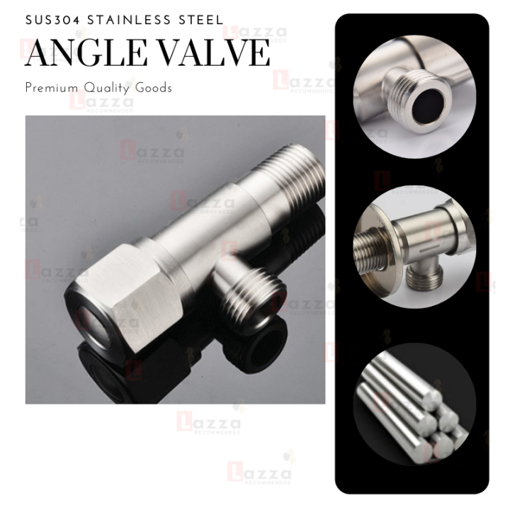SUS304 Stainless Steel Angle Stop Valve Kitchen Sink Bathroom Toilet
