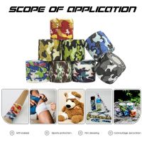 【CW】 Camouflage adhesive Bandage Elastic Non Outdoor Ankle Bracers Protection Camo guise Tape