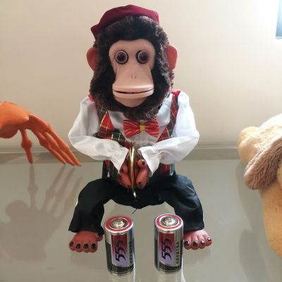 Famous Multi-Action,Funny Cymbal Playing Simulation Monkey the Chimp Vintage Electronic Plush Decoration Toy Original Source