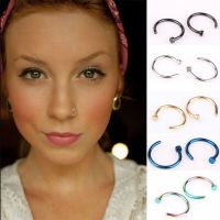 5-12pcs  Fashion Gold Silver Color Stainless Steel Open Hoop Fake Piercing Nose Rings Clip Body Jewelry For Women Wholesale Body jewellery