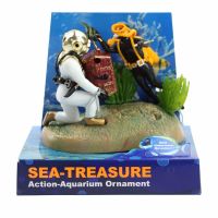 【CW】Aquarium Decor Treasure Hunter Diver Fish Tank Ornament Landscape Accessories