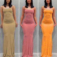 A7e2ผู้หญิง Slim Dress Backless Bodycon Party Dress Long Maxi Sexy