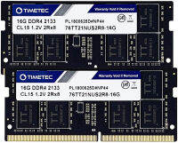 Timetec 32GB KIT(2x16GB) DDR4 2133MHz PC4-17000 Non-ECC Unbuffered 1.2V CL15 2Rx8 Dual Rank 260 Pin SODIMM Laptop Notebook PC Computer Memory RAM Module Upgrade (32GB KIT(2x16GB))