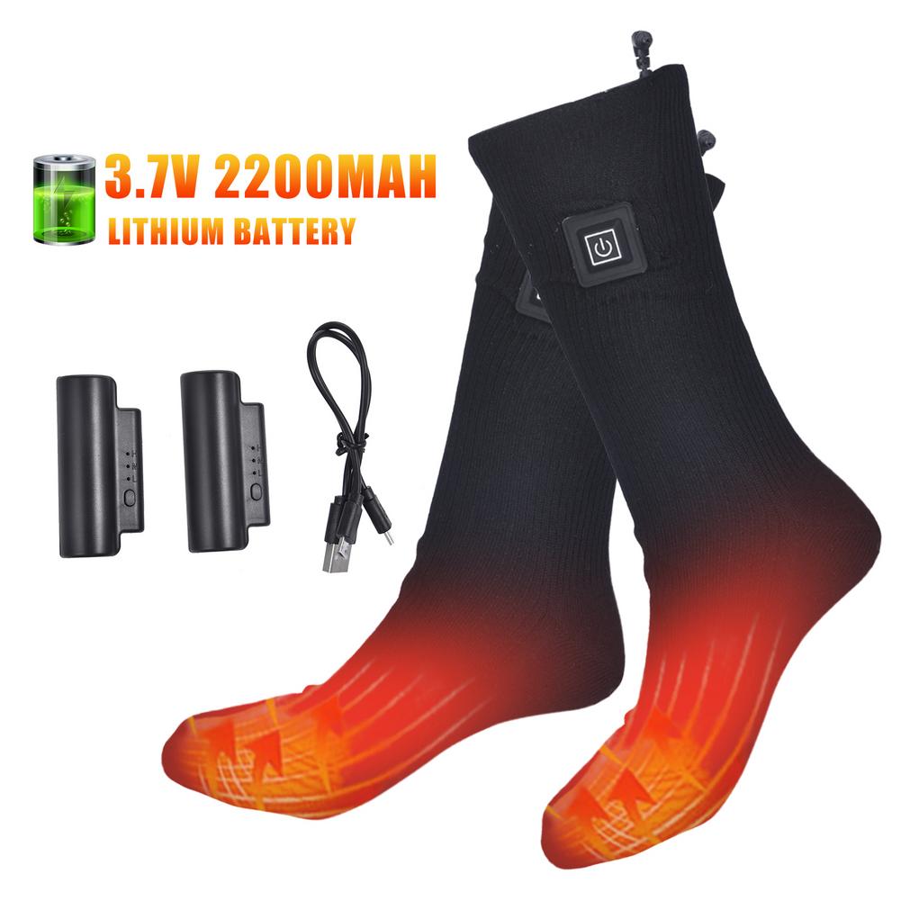 Thermal Cotton Heated Sock Winter Foot Warmer Electric Warming Sport Ski Socks 