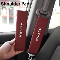 For Nissan Tiida Logo X-Trail Navara Altima 350Z 370Z Car accessories Decorate Seat Belt Leather Safety Belt Shoulder Cover Seat Covers